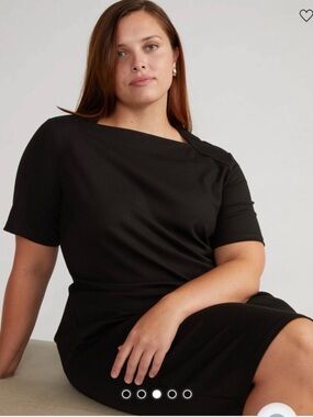 Universal Standard envelope neck ponte knit dress in solid slate gray - NWT